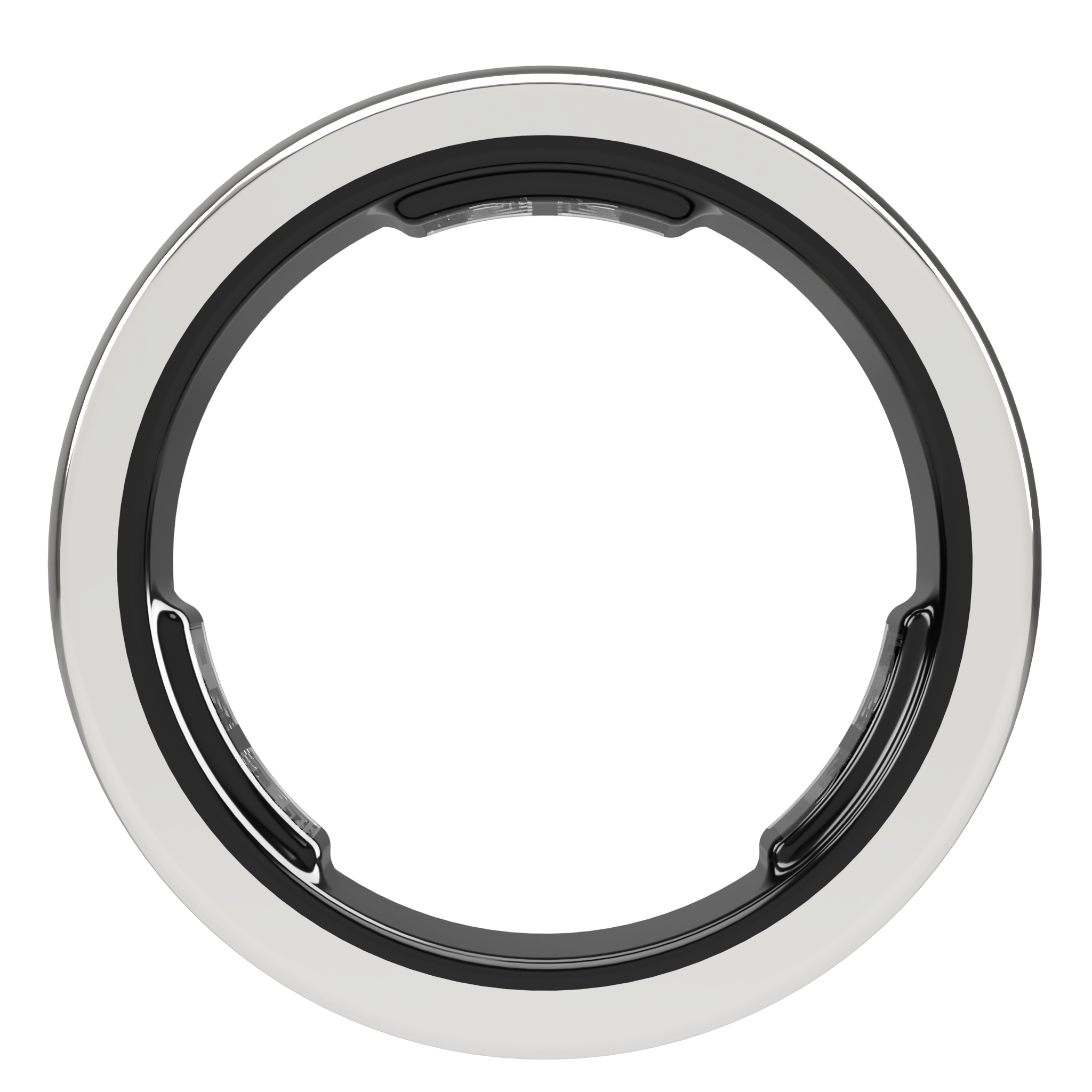 VELIA smart ring in silver version and seen from the side